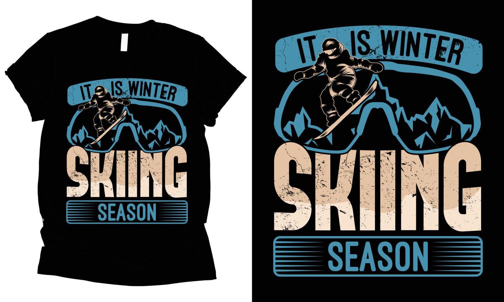 esso è inverno sciare stagione maglietta design. vettore