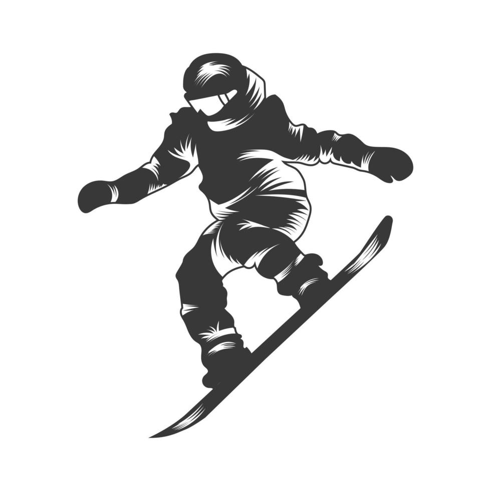 Snowboard uomo vettore design.