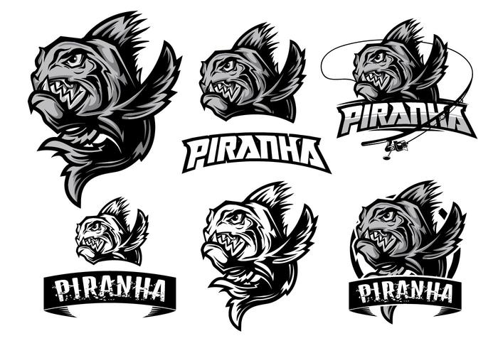 Elemento Logo Premium Piranha vettore