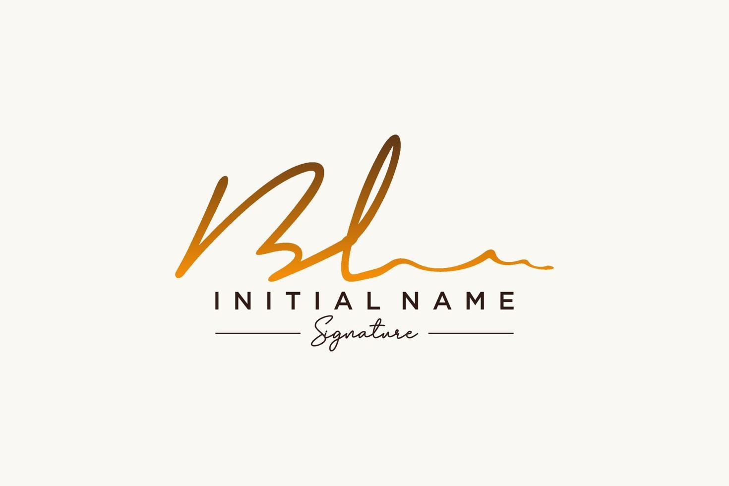 iniziale bl firma logo modello vettore. mano disegnato calligrafia lettering vettore illustrazione.