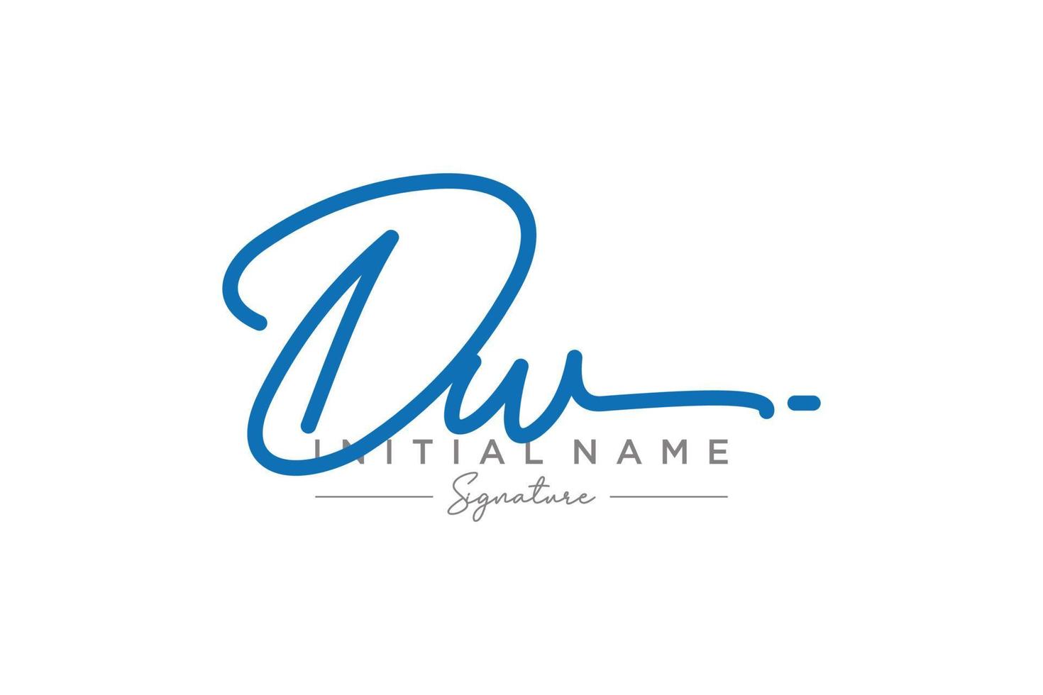 iniziale dw firma logo modello vettore. mano disegnato calligrafia lettering vettore illustrazione.