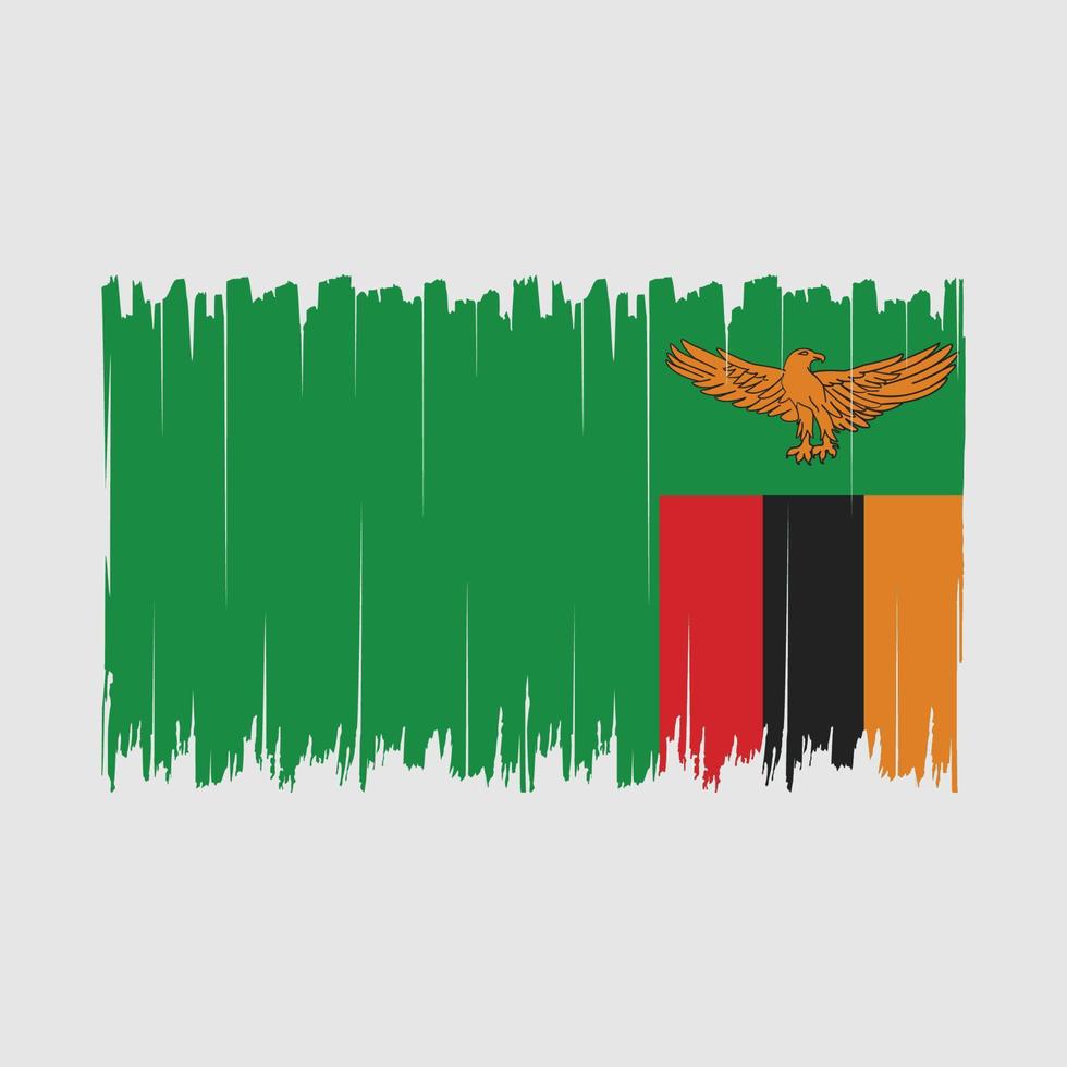 pennello bandiera zambia vettore