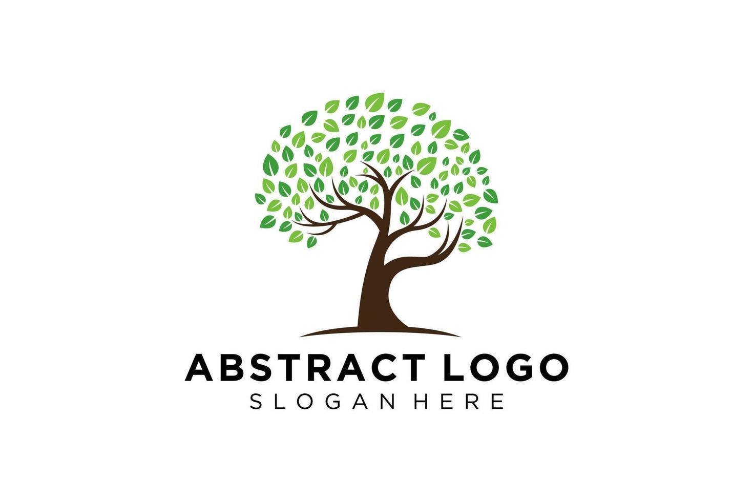 verde albero logo design naturale e astratto foglia. vettore