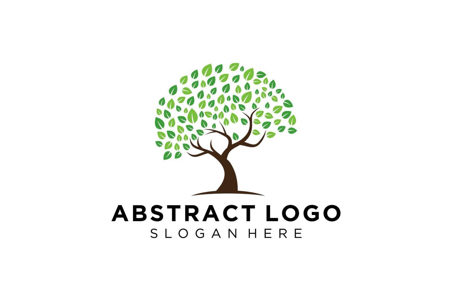 verde albero logo design naturale e astratto foglia. vettore