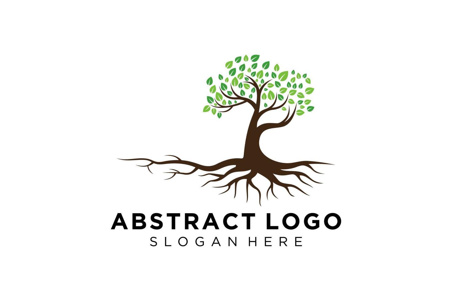 verde albero logo design naturale e astratto foglia. vettore