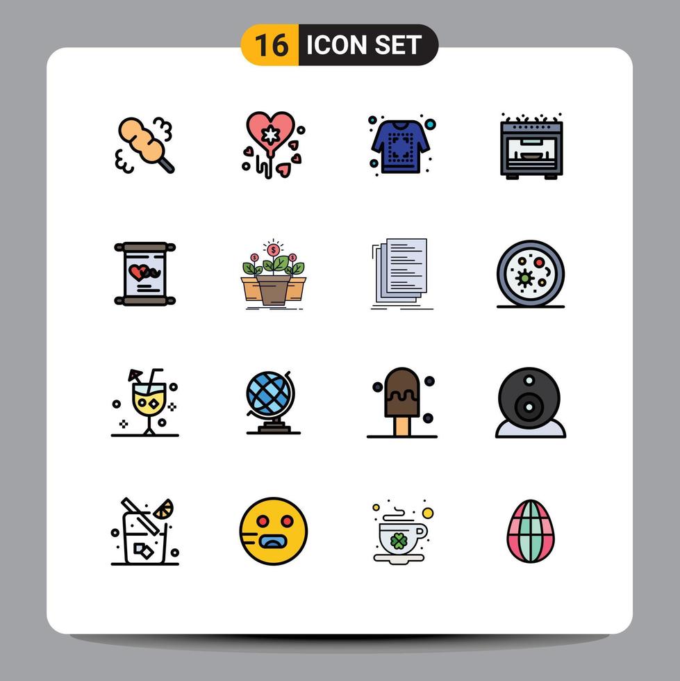 16 creativo icone moderno segni e simboli di crescita padre camicia amore forno modificabile creativo vettore design elementi