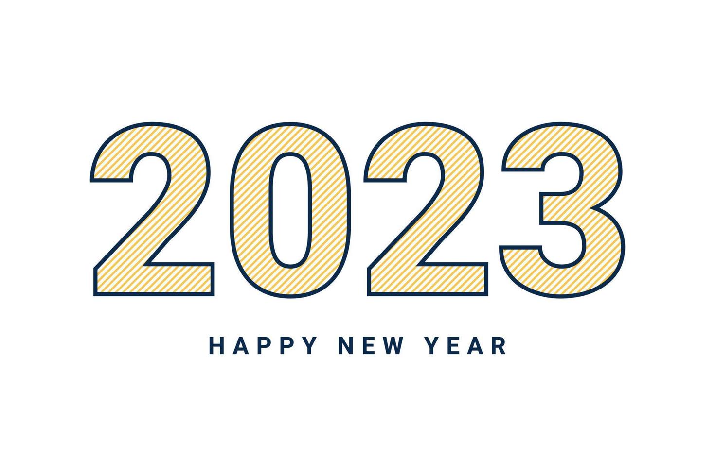 contento nuovo anno 2023 semplice stile bandiera e testo design. vettore