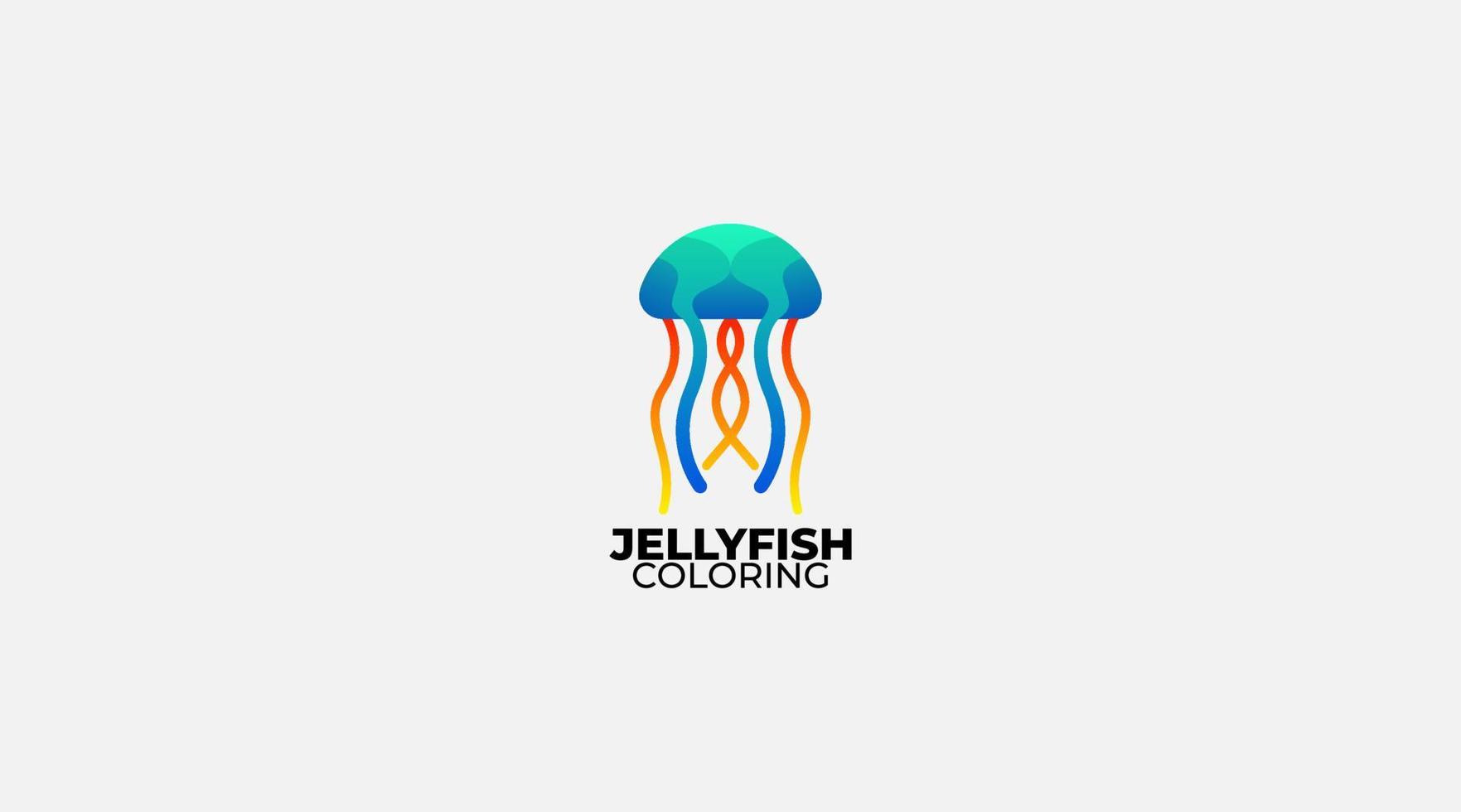 pendenza gelatina pesce vettore logo design illustrazione