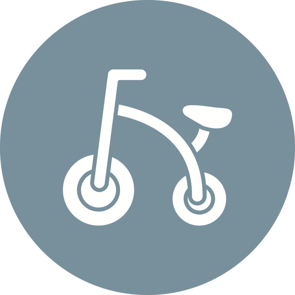 bicicletta giocattolo glifo cerchio icona vettore