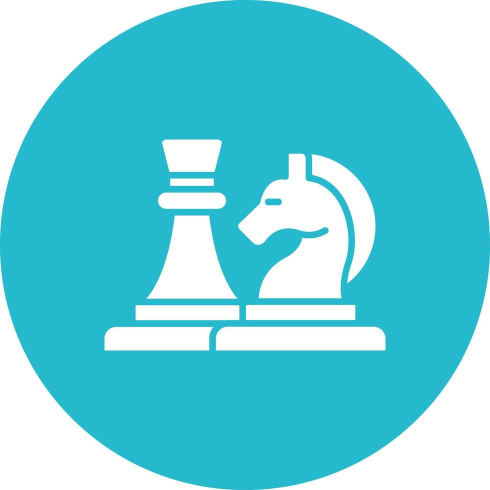 scacchi gioco glifo cerchio icona vettore