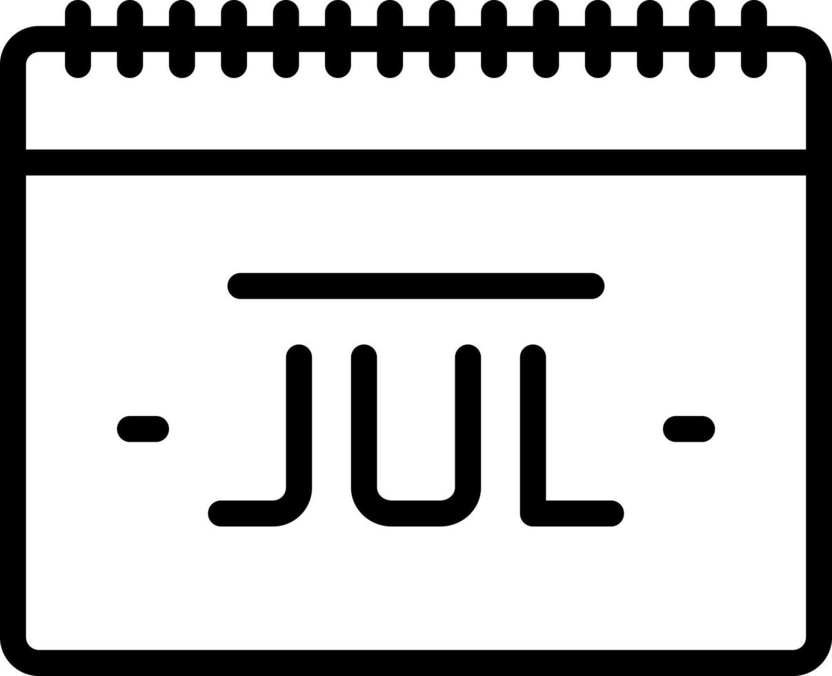 linea icona per luglio vettore