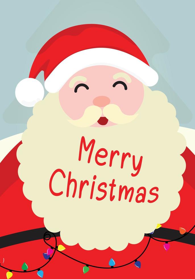 Santa Claus cartone animato Natale carattere, carino Santa Claus nel piatto stile, Natale carta e bandiera vettore. vettore