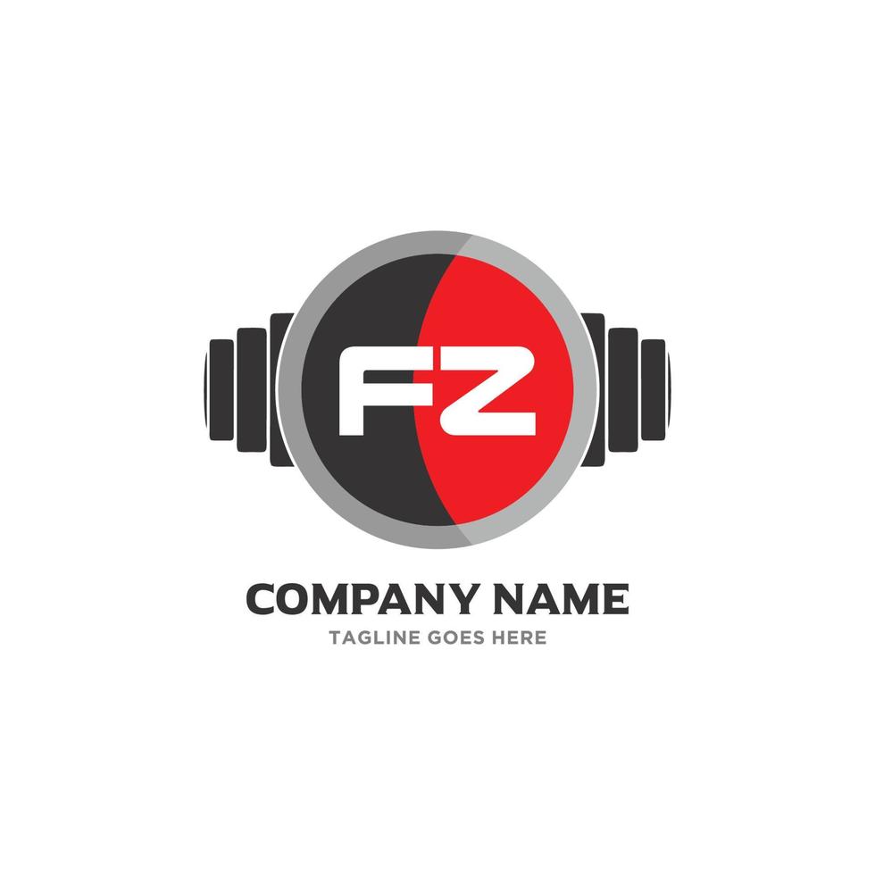 fz lettera logo design icona fitness e musica vettore simbolo.