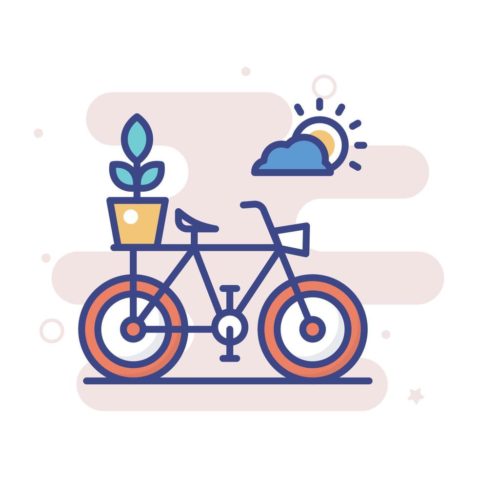 bicicletta pieno vettore pieno schema icona stile illustrazione. eps 10 file