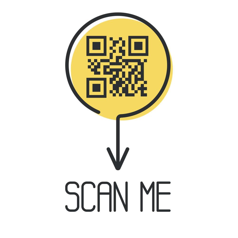 qr codice per smartphone. iscrizione scansione me con smartphone icona. qr codice per pagamento. vettore. vettore