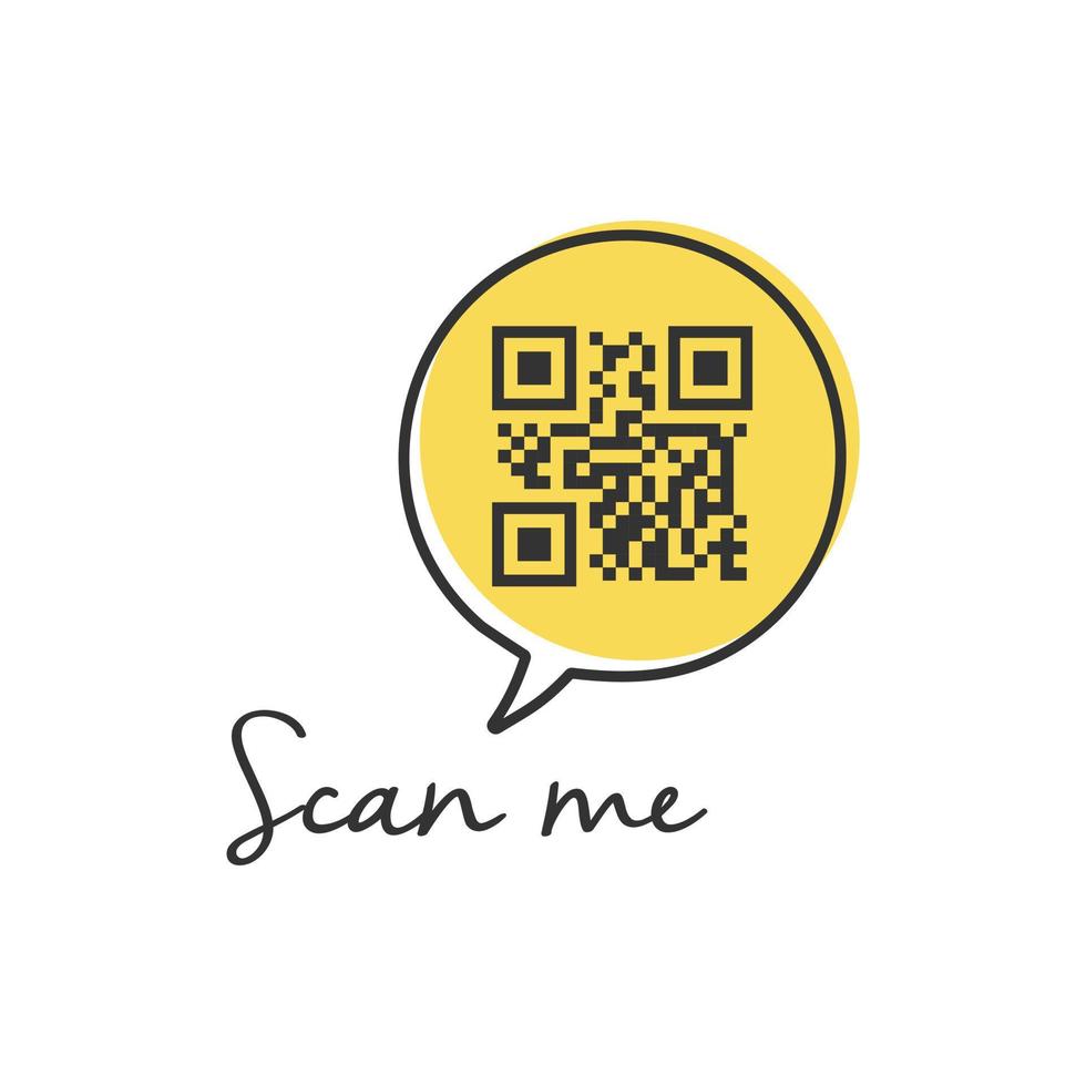 qr codice per smartphone. iscrizione scansione me con smartphone icona. qr codice per pagamento. vettore