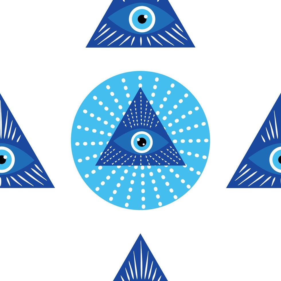 mandala greco il male occhio simbolo di protezione, blu Turco vettore