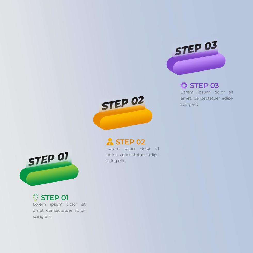 3d Infografica presentazione striscione, isometrico astratto attività commerciale Informazioni diagramma di flusso passaggi design vettore