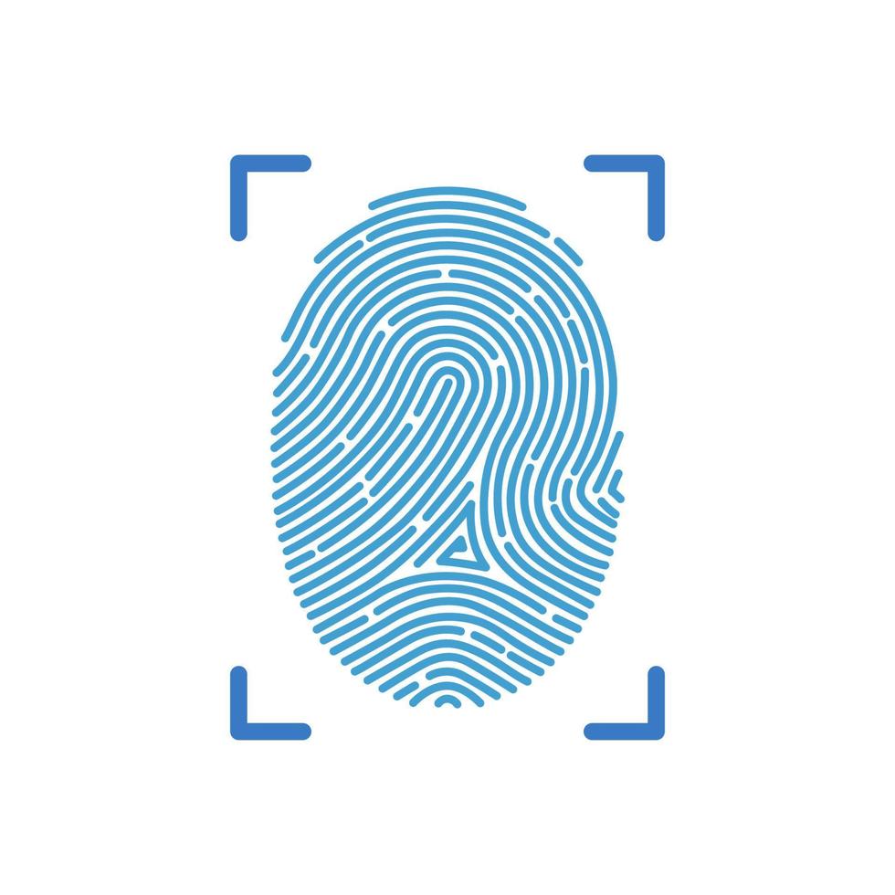 identificazione impronta digitale vettore logo
