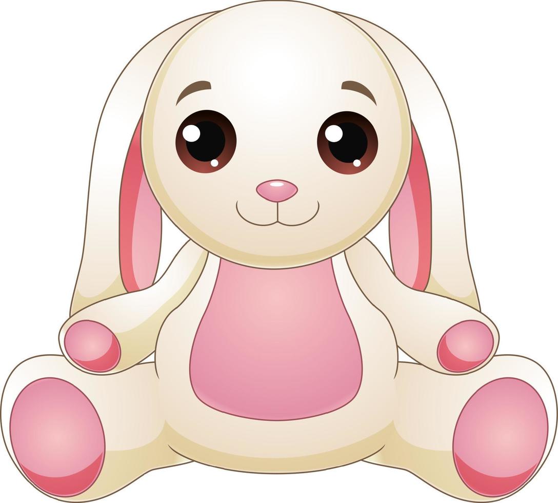 carino coniglietto cartone animato su bianca sfondo vettore