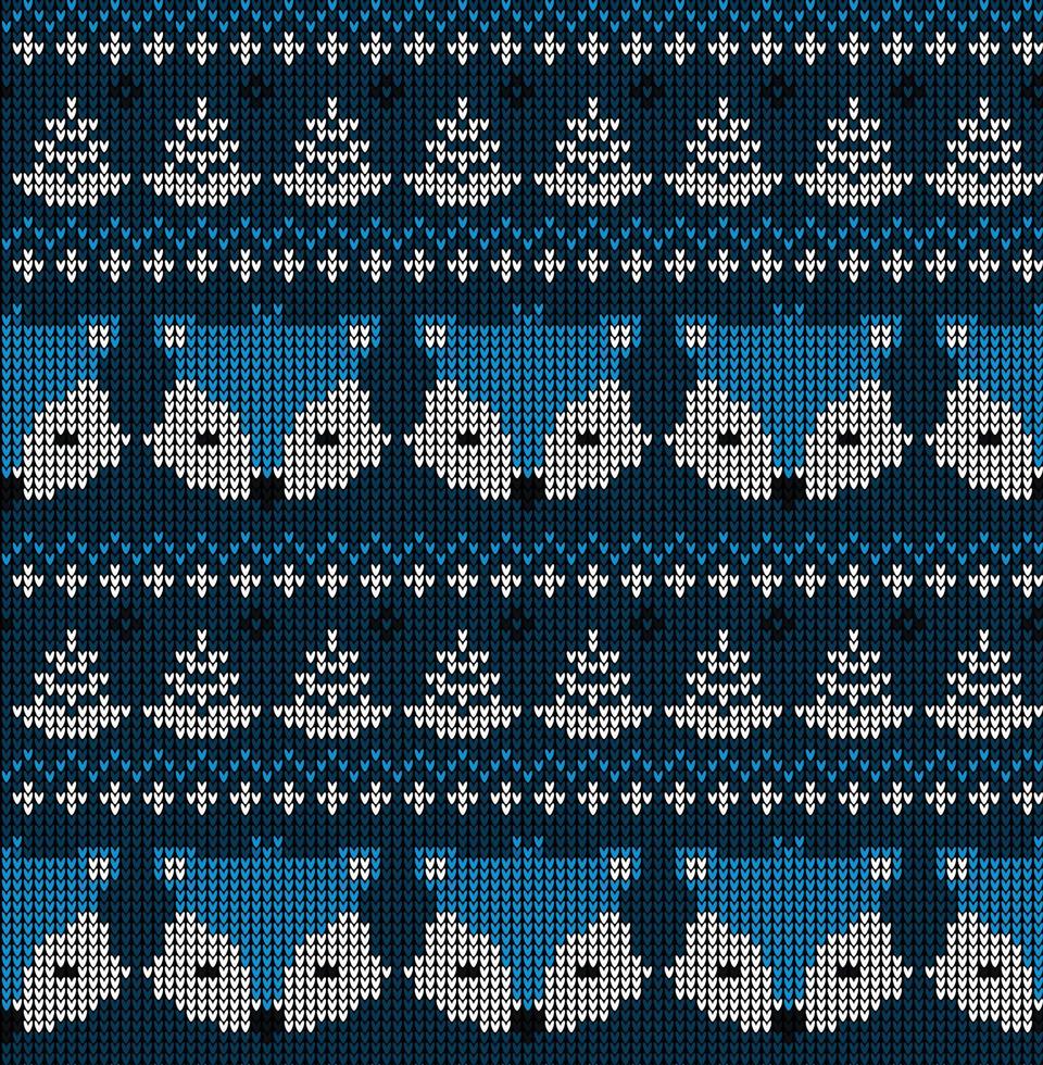 nuovo anni Natale modello a maglia con volpi vettore illustrazione eps