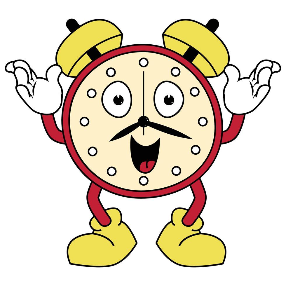 carino orologio cartone animato illustrazione grafico vettore