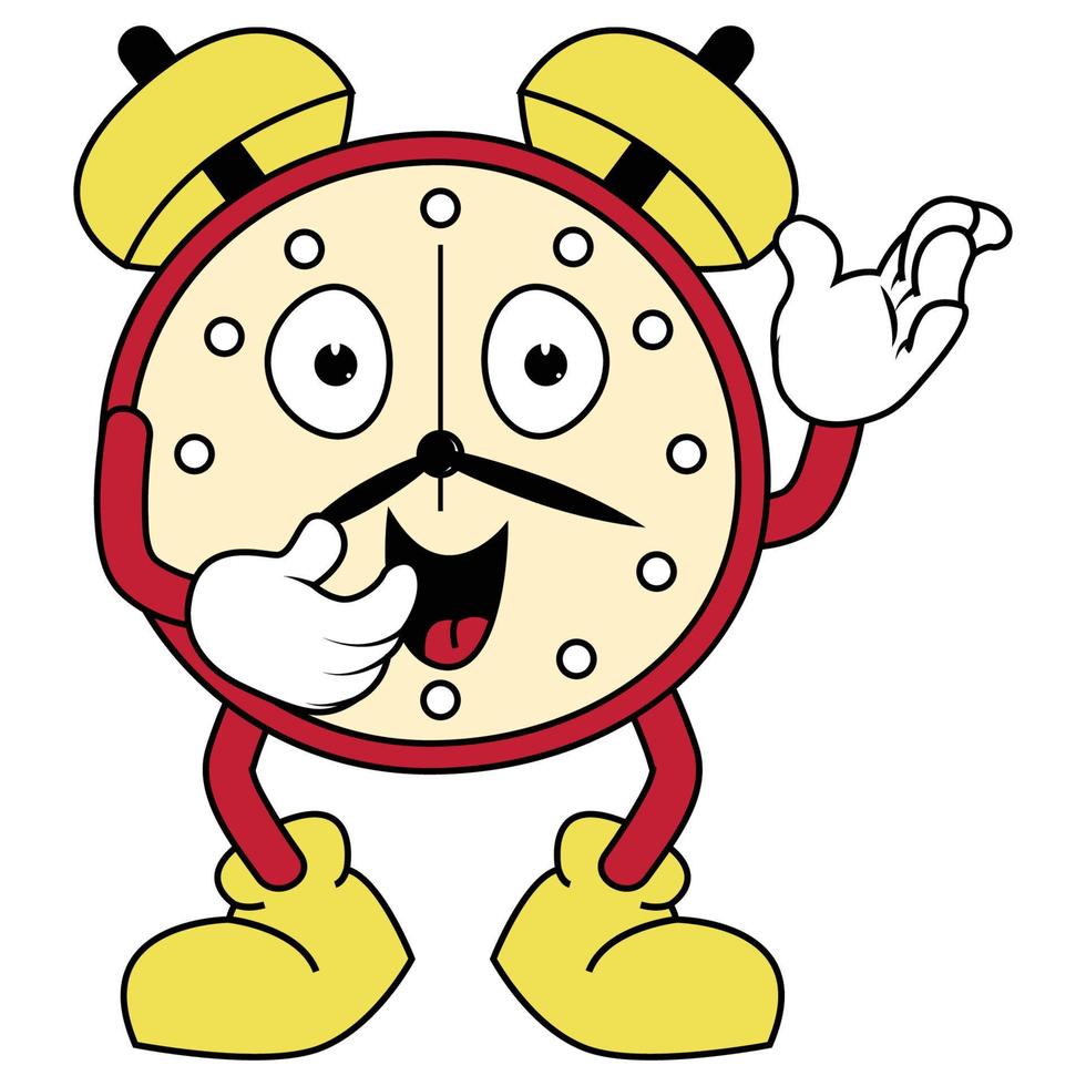 carino orologio cartone animato illustrazione grafico vettore