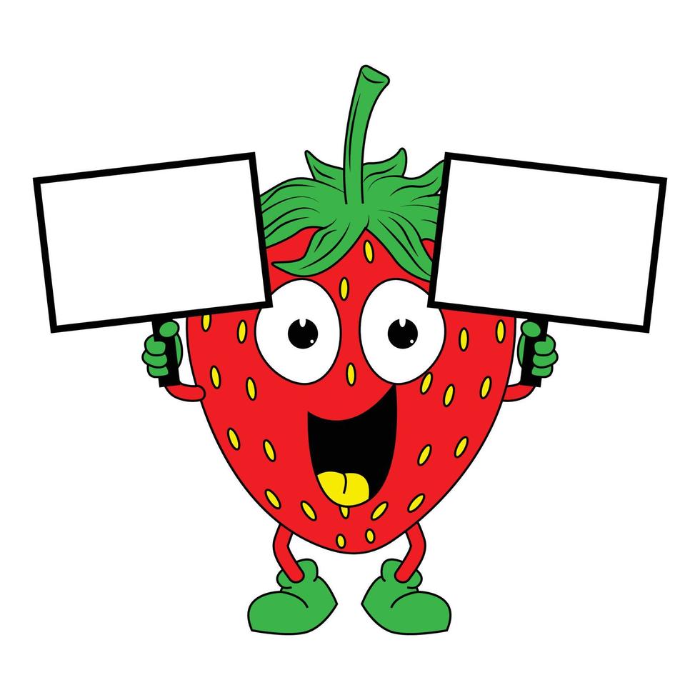 carino fragola cartone animato illustrazione grafico vettore