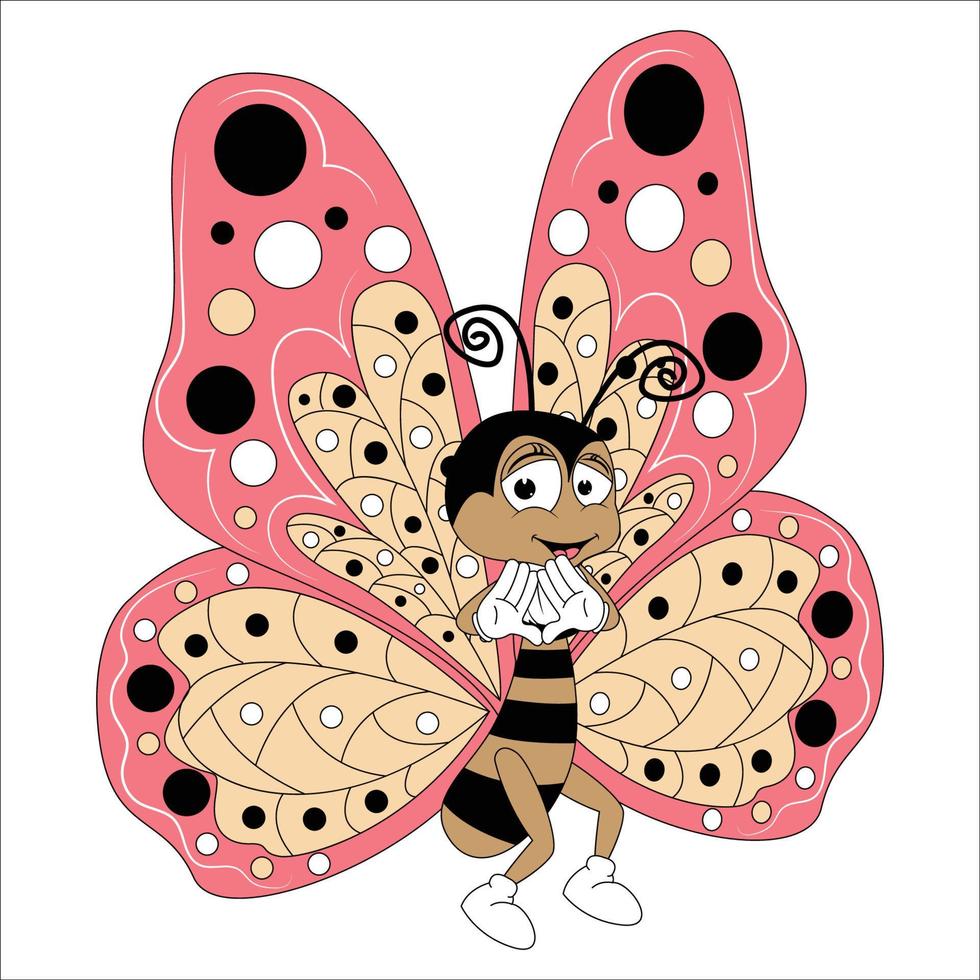 farfalla animale cartone animato grafico vettore