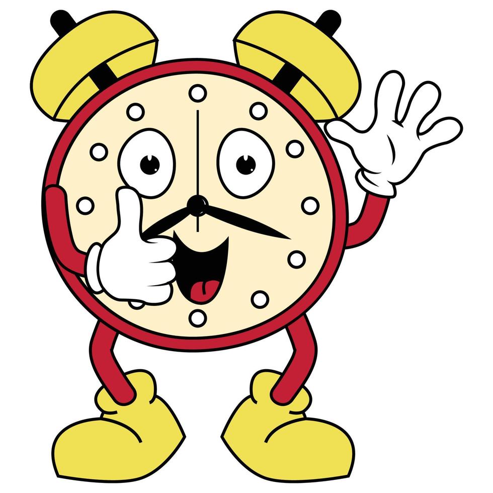 carino orologio cartone animato illustrazione grafico vettore