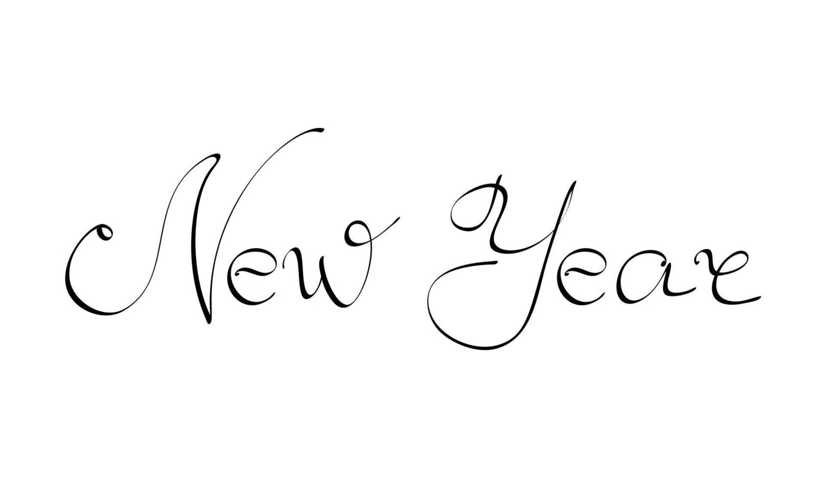 vettore illustrazione. manoscritto calligrafico spazzola lettering composizione di contento nuovo anno 2019 su bianca sfondo.