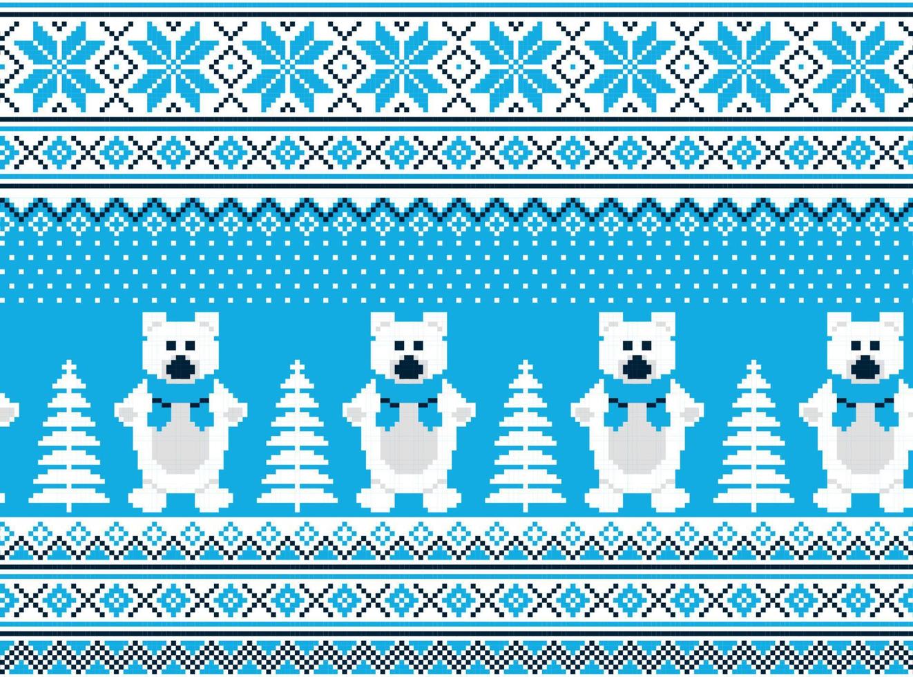 nuovo anni Natale modello pixel nel orsi vettore illustrazione