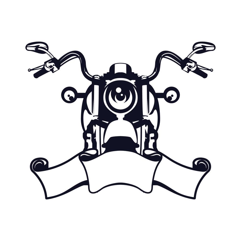retrò monocromatico motociclo logo grafica. maglietta vettore illustrazione.