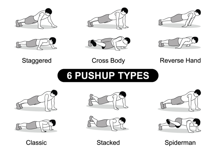 6 tipi di pushup vettore