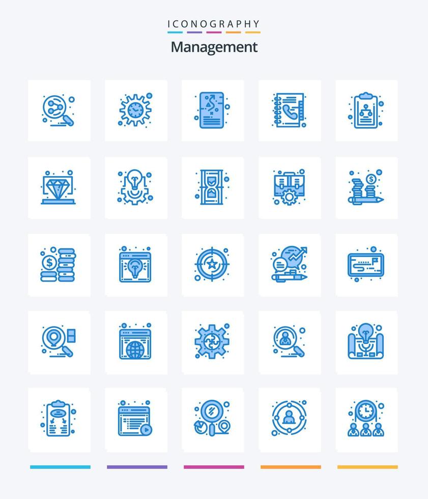 creativo gestione 25 blu icona imballare come come diagramma. Telefono libro. gestione. Telefono. libro vettore