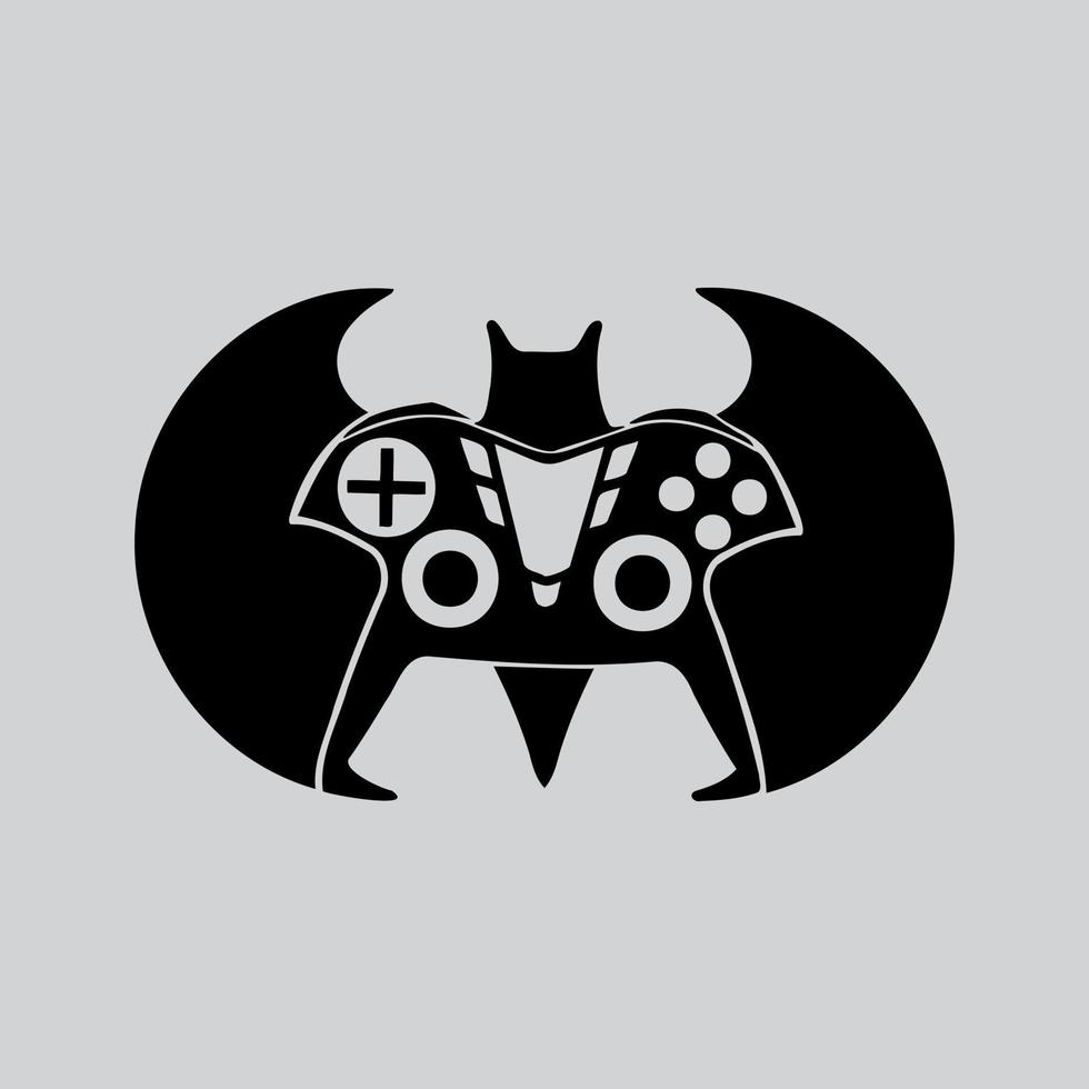 un' minimo pipistrello telecomando da gioco logo. un eccellente logo adatto per qualunque attività commerciale. vettore