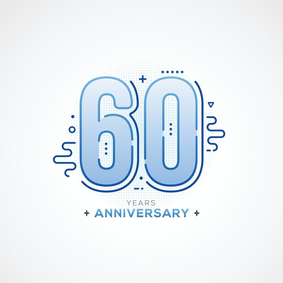 Illustrazione di progettazione del modello di vettore di celebrazione di anniversario di 60 anni