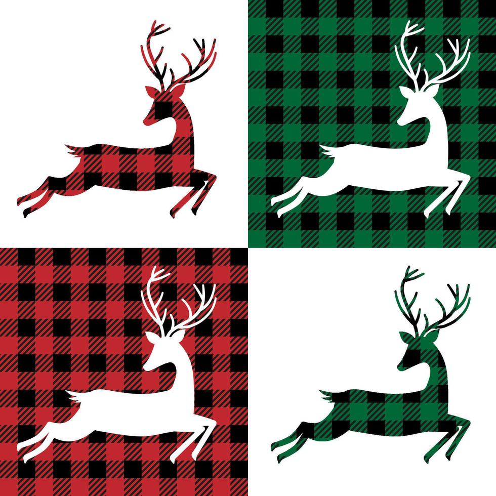 cervo modello a bufalo plaid. festivo sfondo per design e Stampa vettore