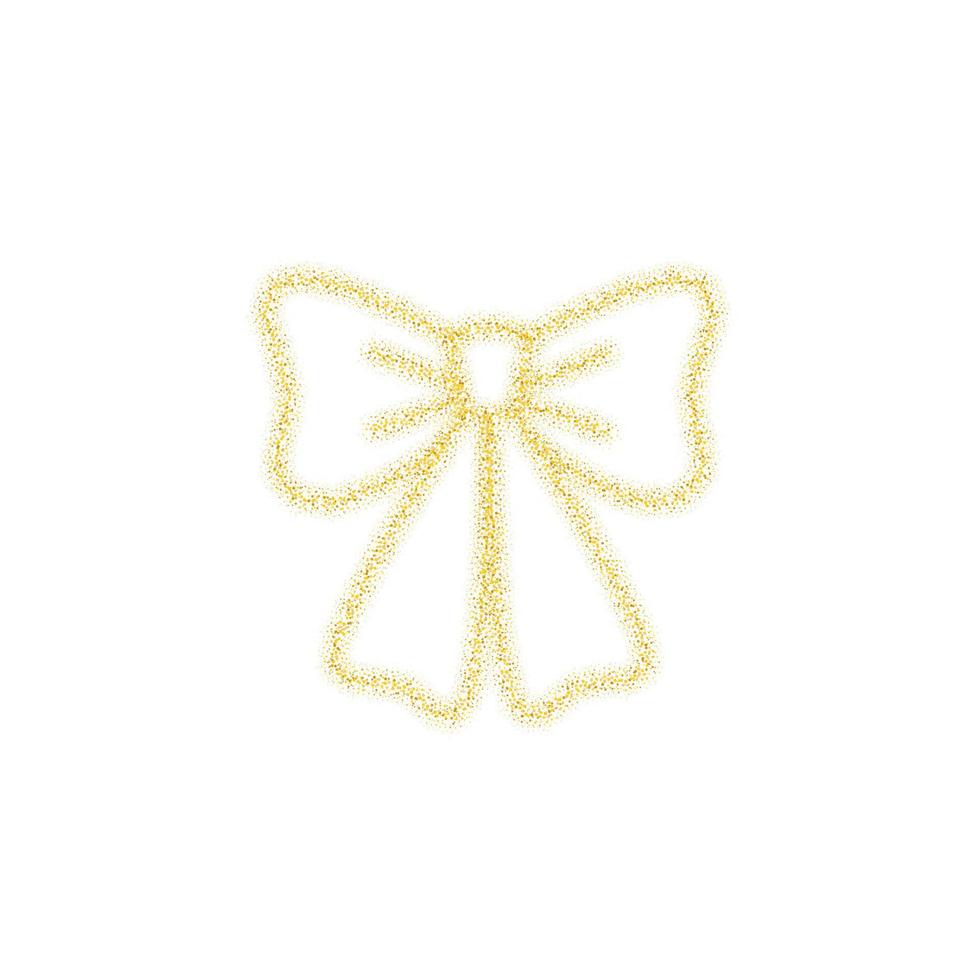 Natale d'oro arco decorazione di oro luccichio splendente scintille su bianca trasparente sfondo. vettore luccicante brillare arco per Natale o nuovo anno design modello