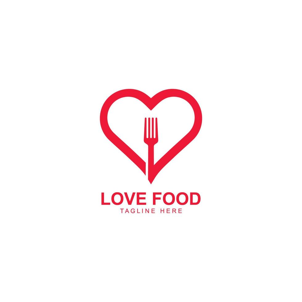 amore cibo logo vettore icona illustrazione