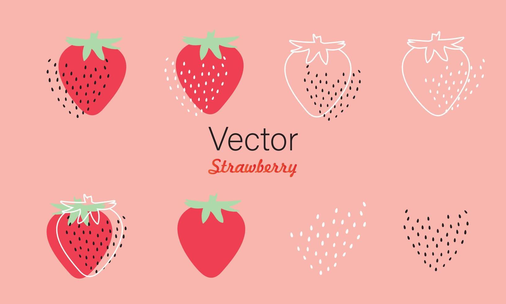 impostato di stawberry estate frutta bandiera vettore