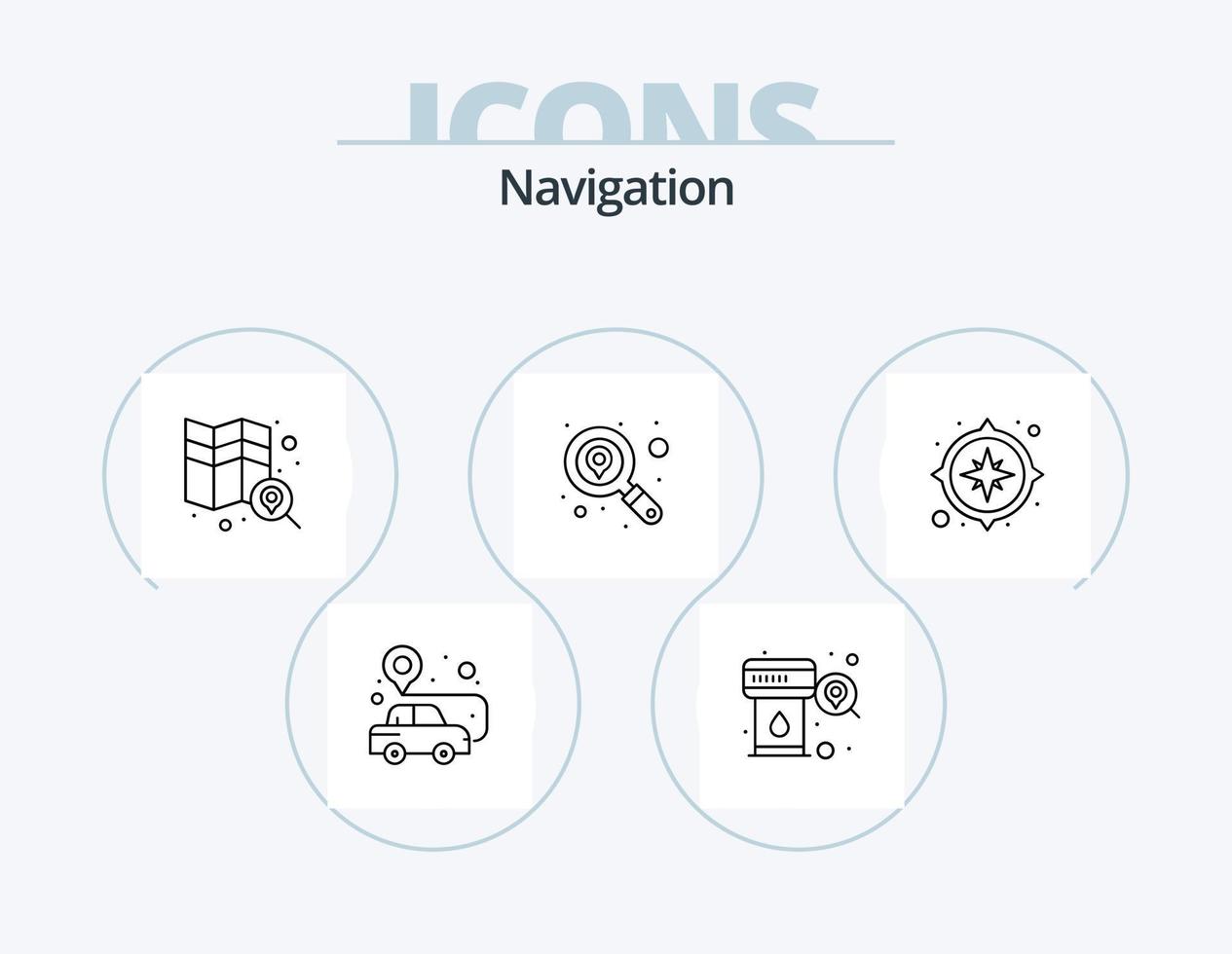 navigazione linea icona imballare 5 icona design. . marcatore. posto. Posizione. strada vettore