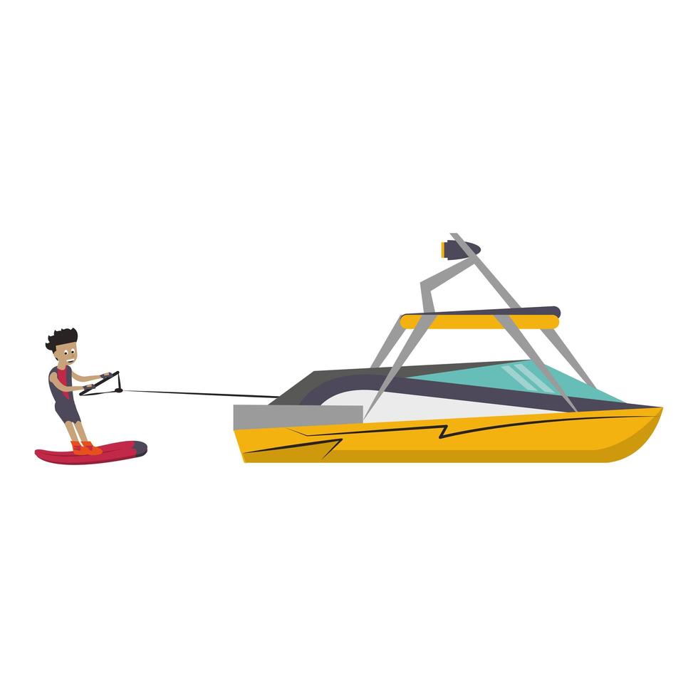 cartoni animati di sport estremi di wakeboard vettore