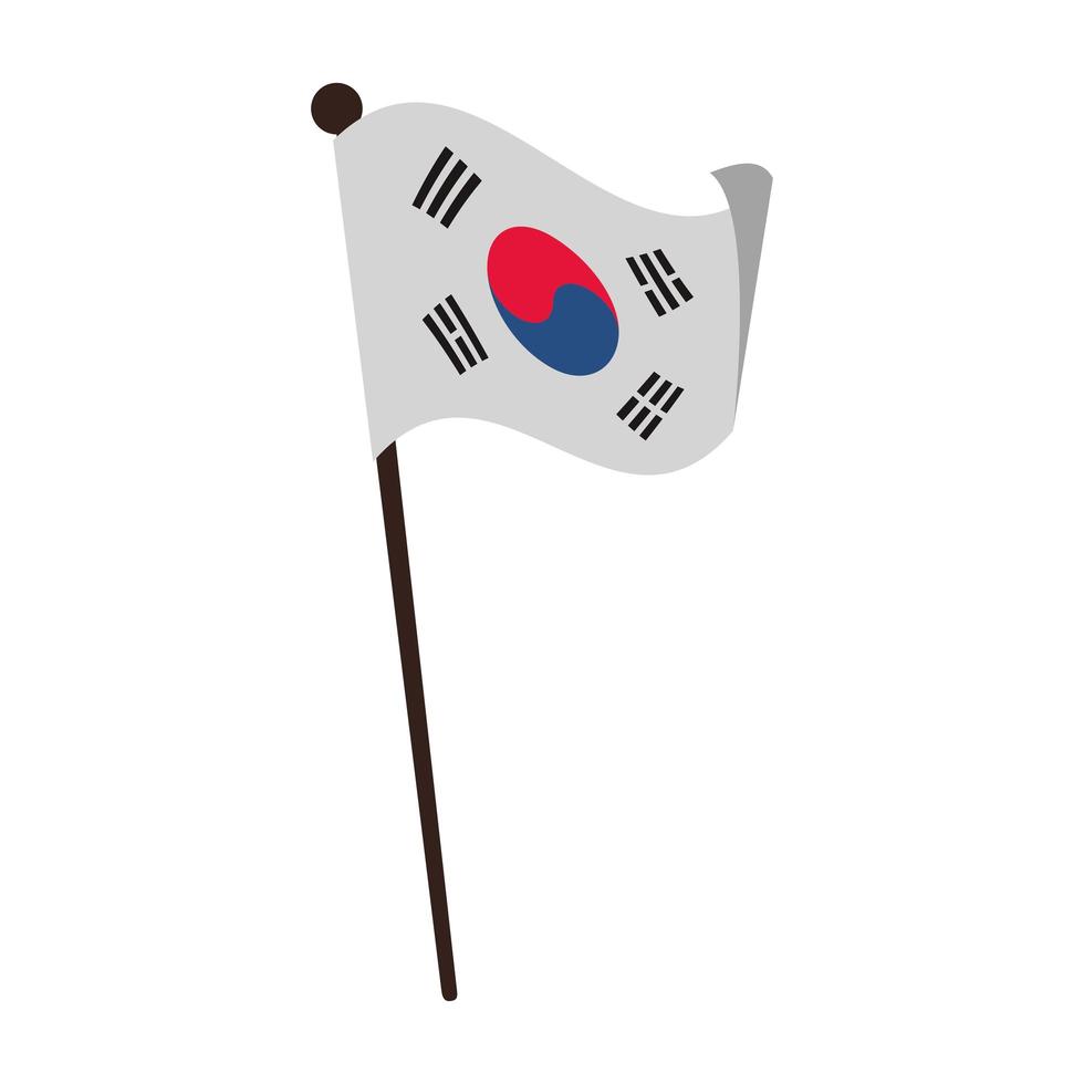 icona bandiera del sud kore vettore