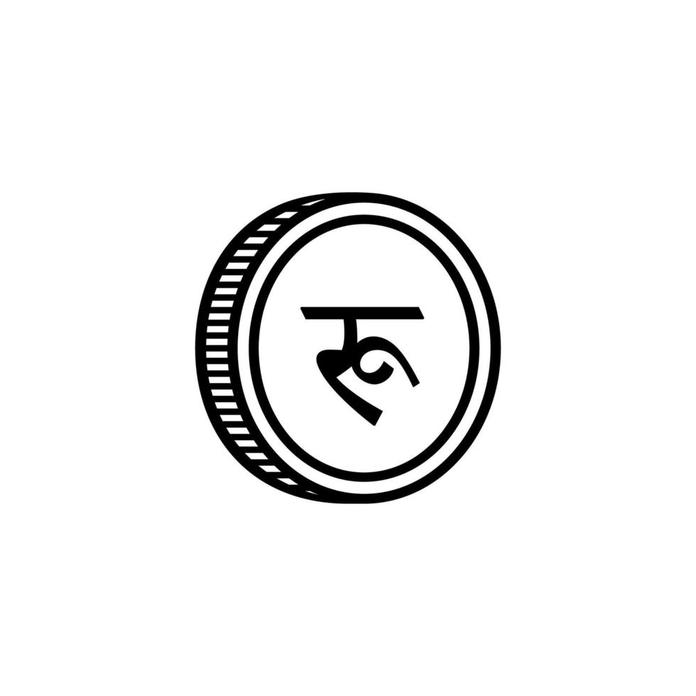 Nepal moneta simbolo, nepalese rupia icona, National Public Radio, Radio Pubblica cartello. vettore illustrazione