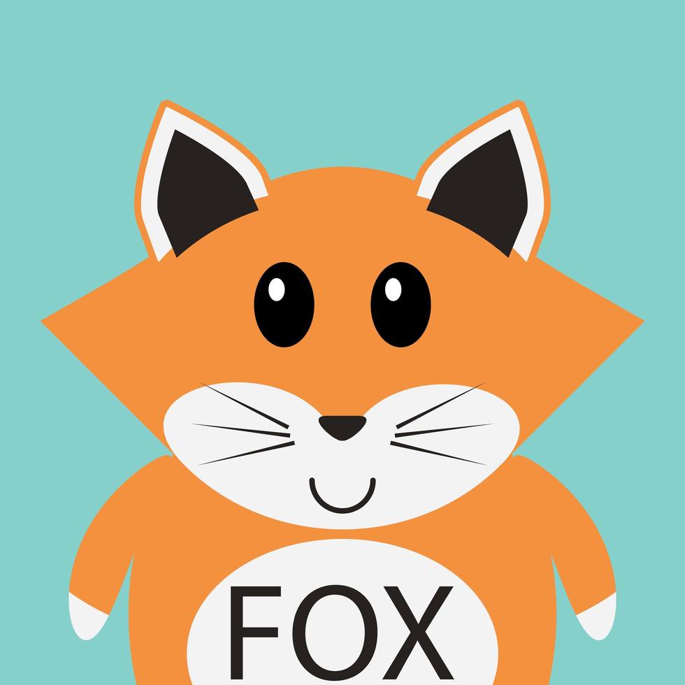 avatar di icona piatto simpatico cartone animato volpe vettore