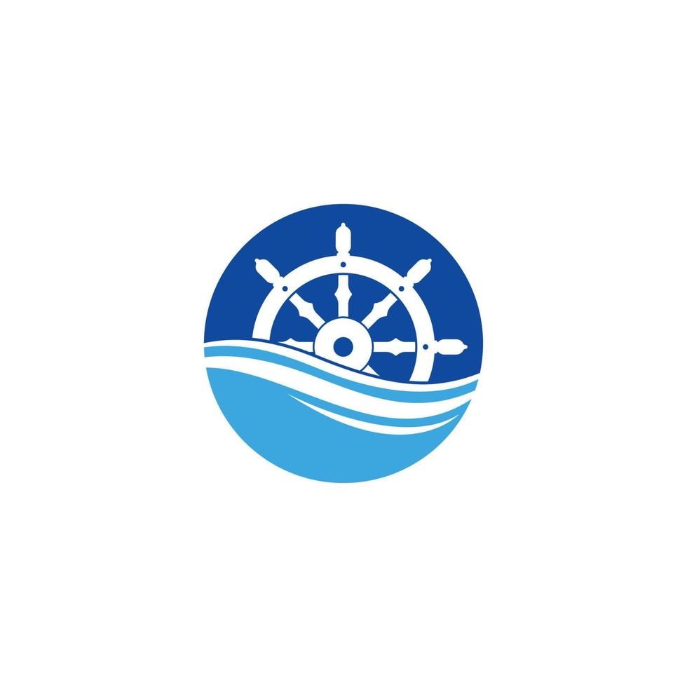 nave timone logo vettore icona illustrazione modello