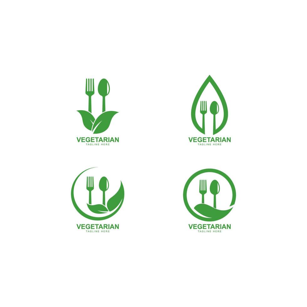 umano salutare vegetariano cibo logo vettore icona illustrazione