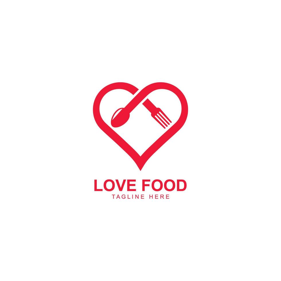amore cibo logo vettore icona illustrazione