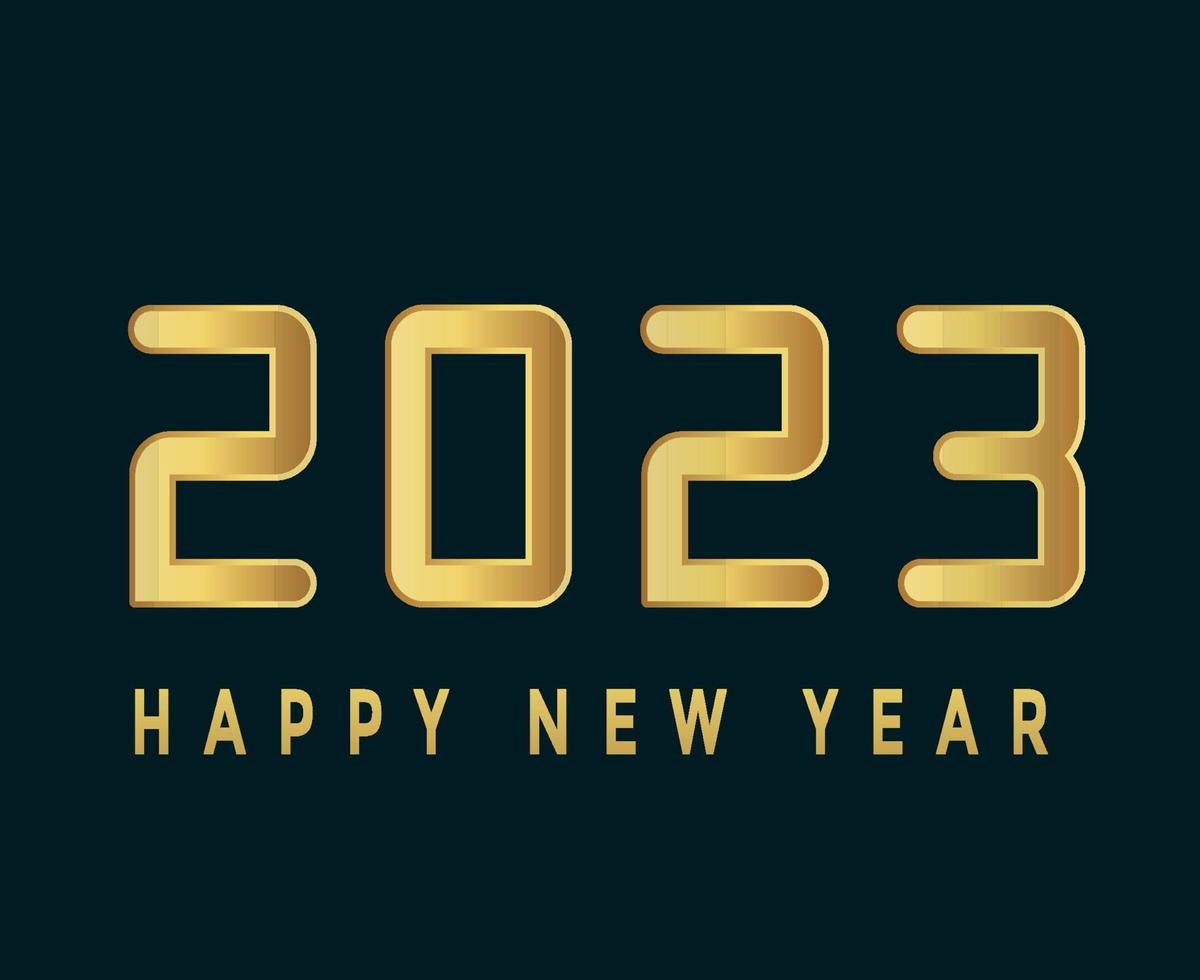 2023 contento nuovo anno astratto vacanza vettore illustrazione design oro con verde sfondo
